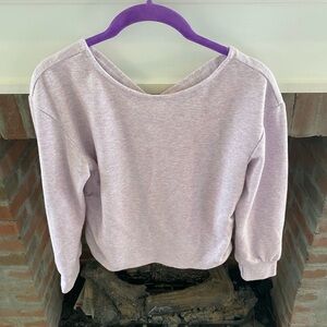 Womens Zella Athletic Cropped Sweatshirt Cross Back Open sz Medium Sporty Cozy
